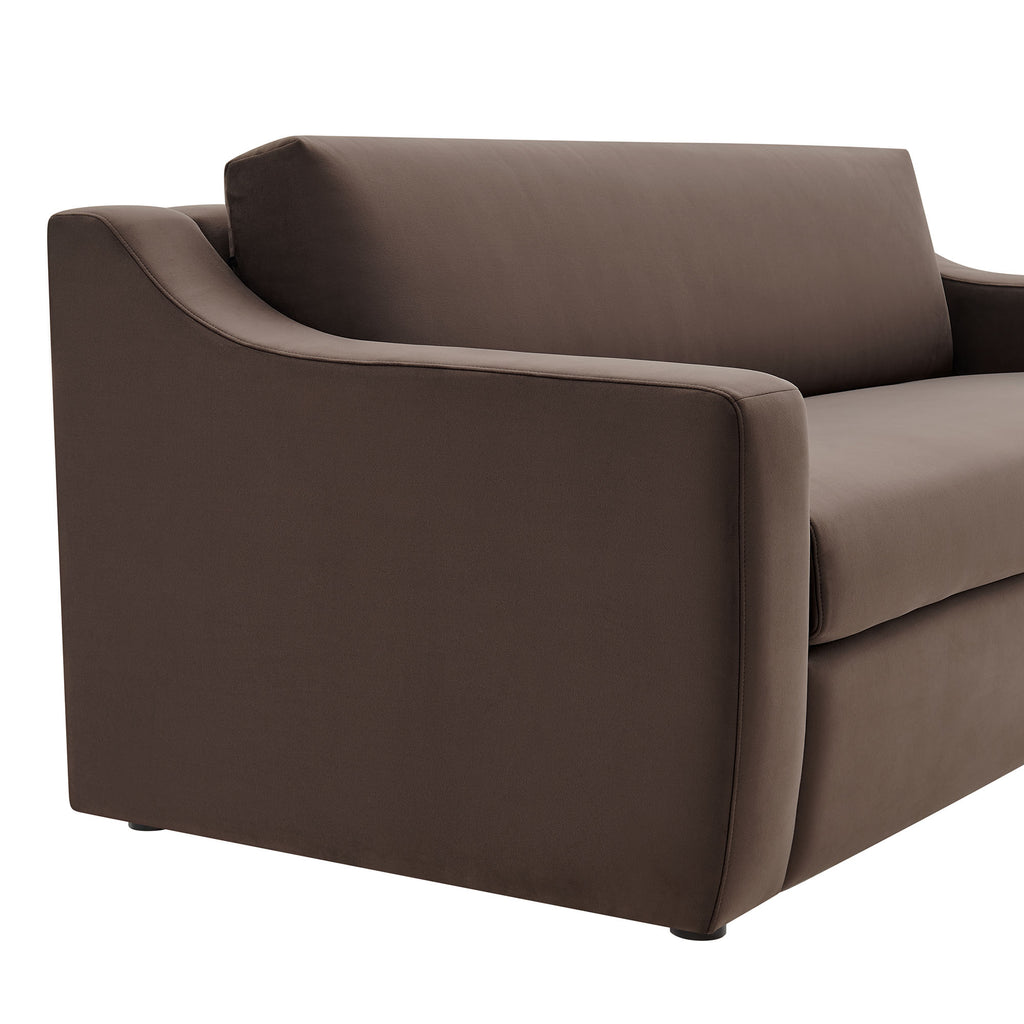 Liora Performance Velvet Sofa - Chocolate Brown