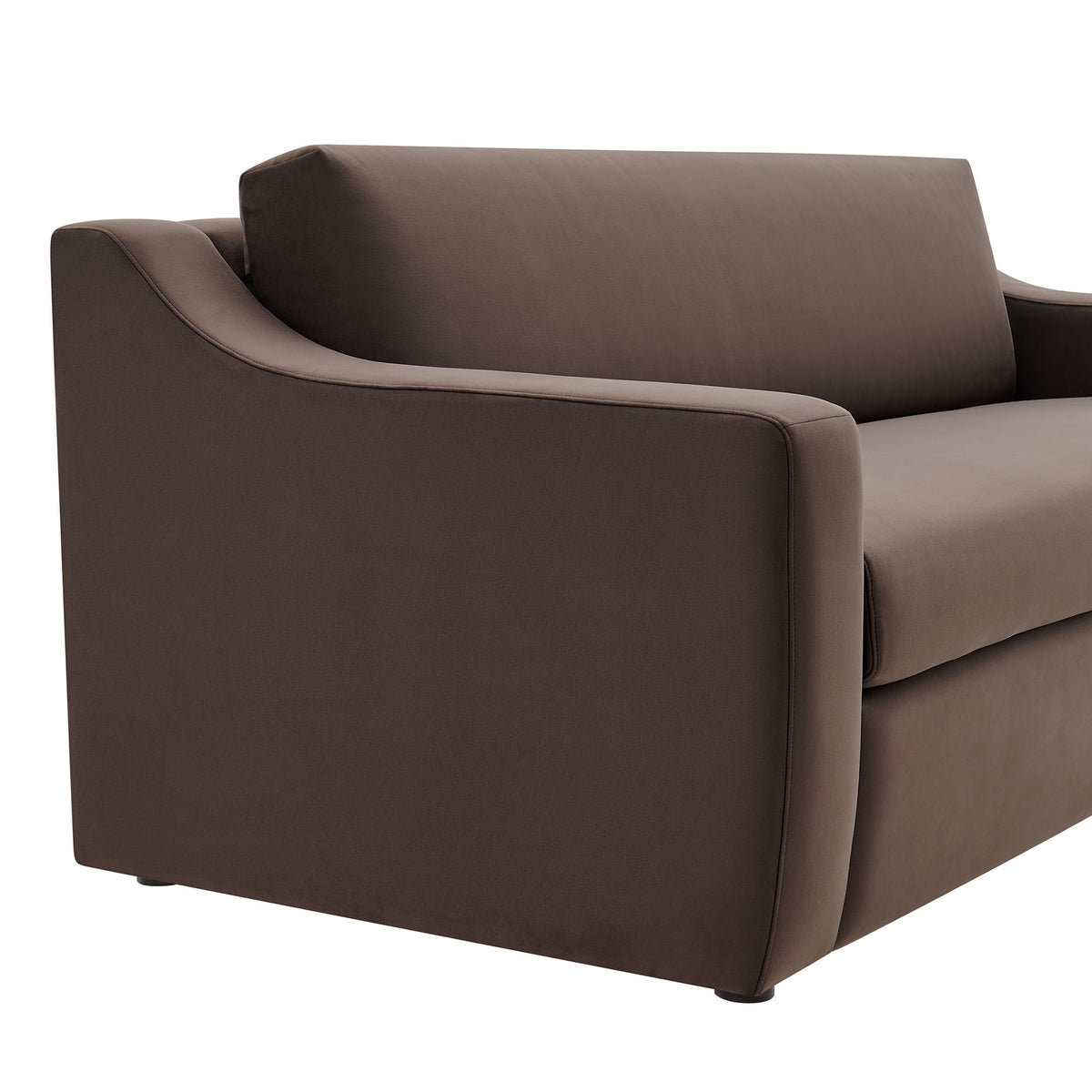 Liora Performance Velvet Sofa - Chocolate Brown