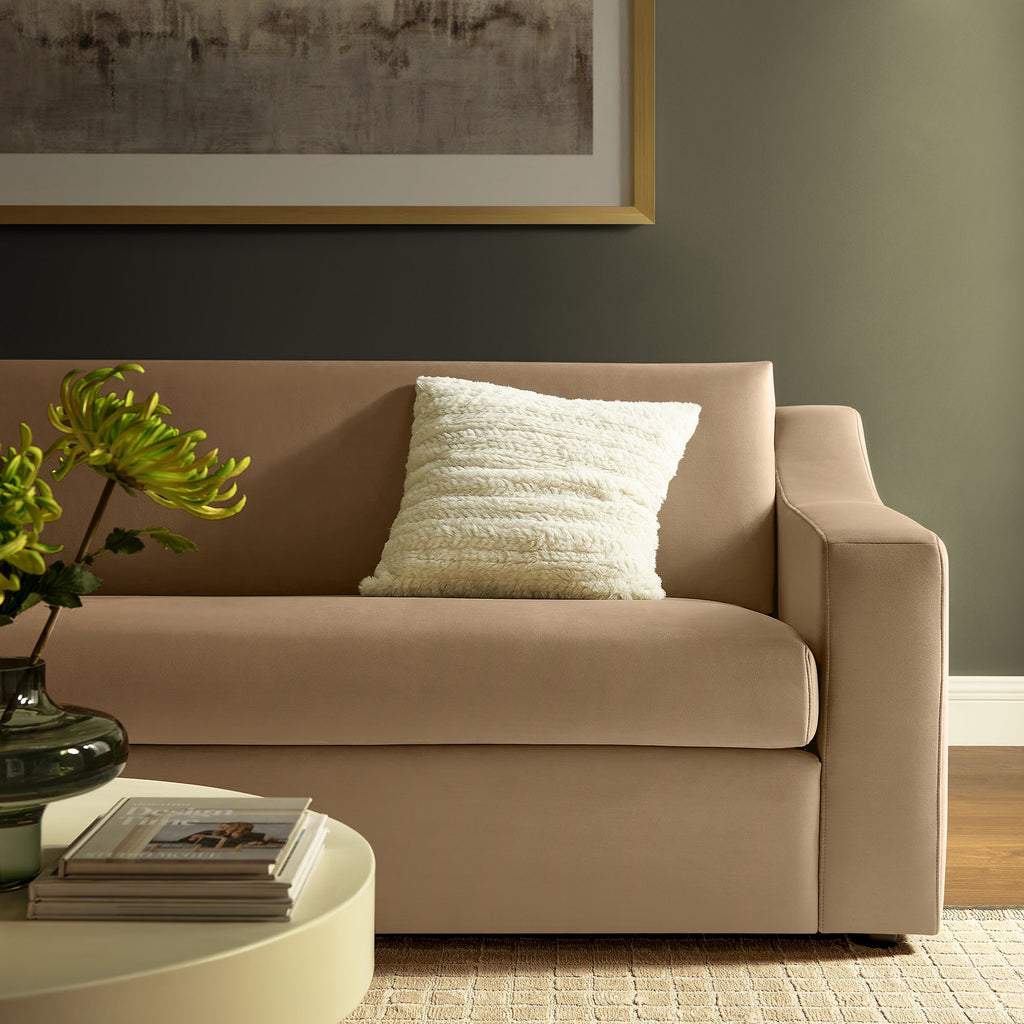 Liora Performance Velvet Sofa - Taupe