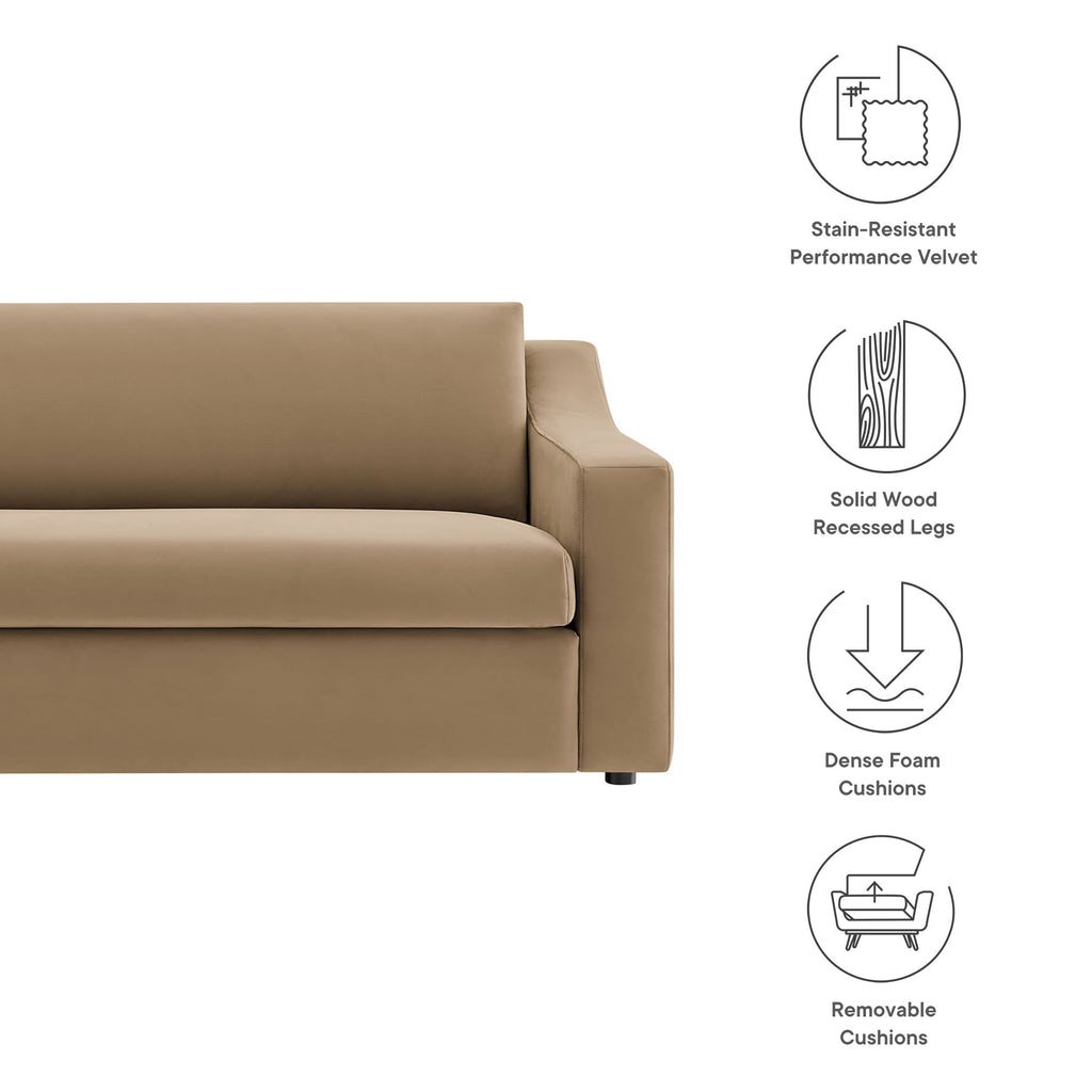 Liora Performance Velvet Sofa - Taupe