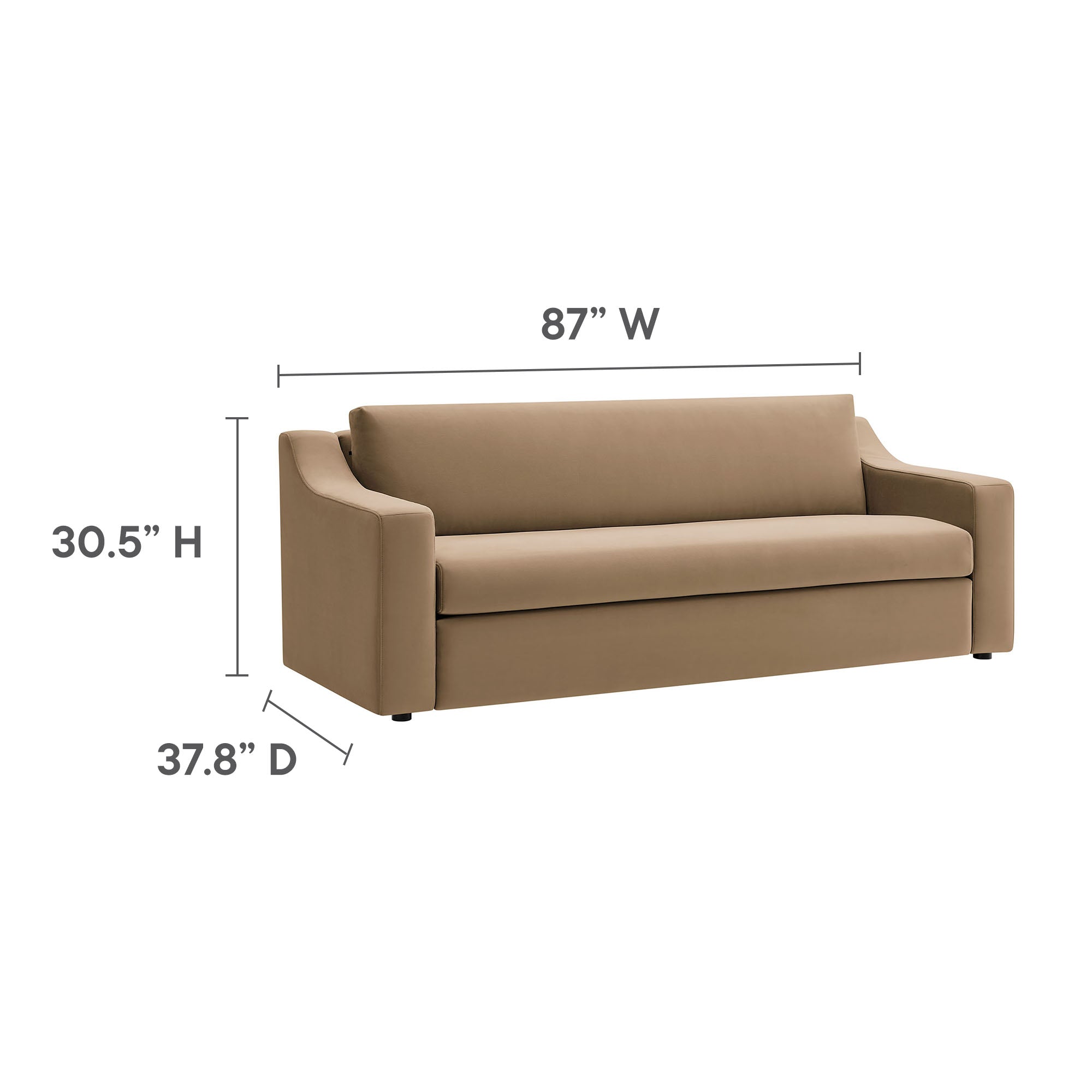 Liora Performance Velvet Sofa - Taupe