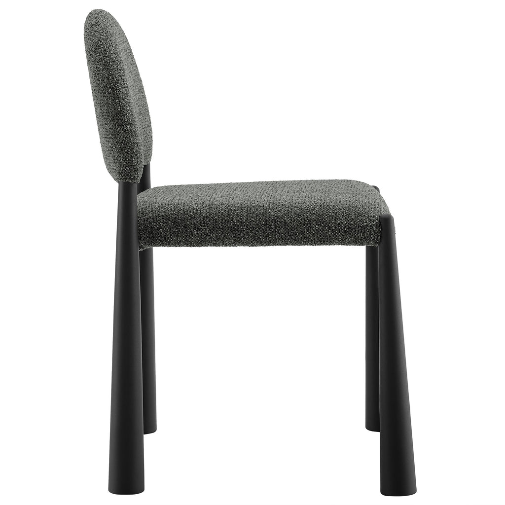 Hayley Upholstered Fabric Dining Side Chair - Black Anthracite