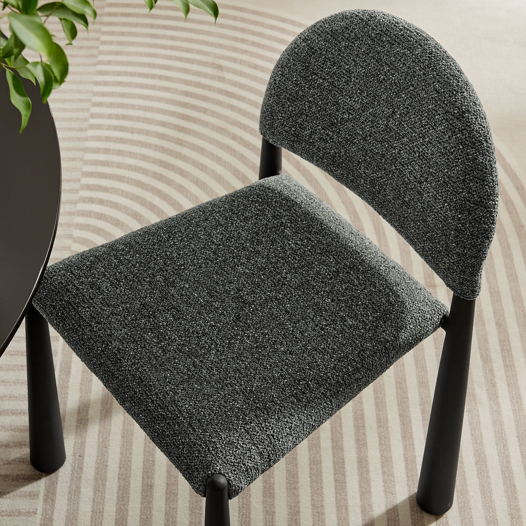 Hayley Upholstered Fabric Dining Side Chair - Black Anthracite