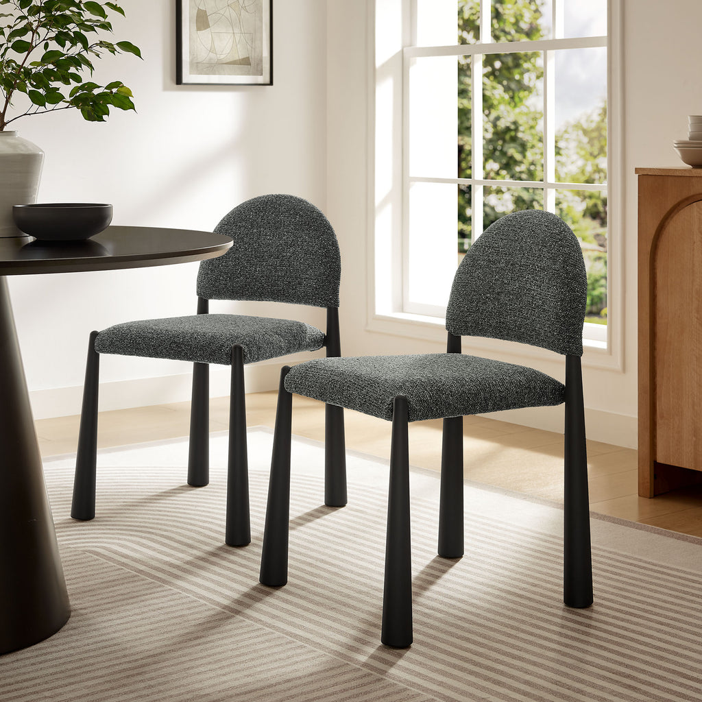 Hayley Upholstered Fabric Dining Side Chair - Black Anthracite