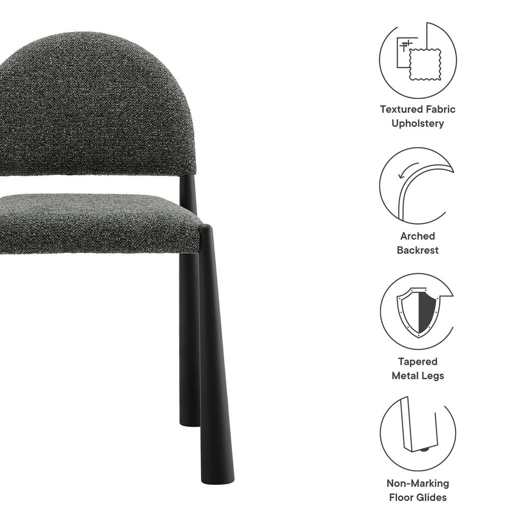 Hayley Upholstered Fabric Dining Side Chair - Black Anthracite