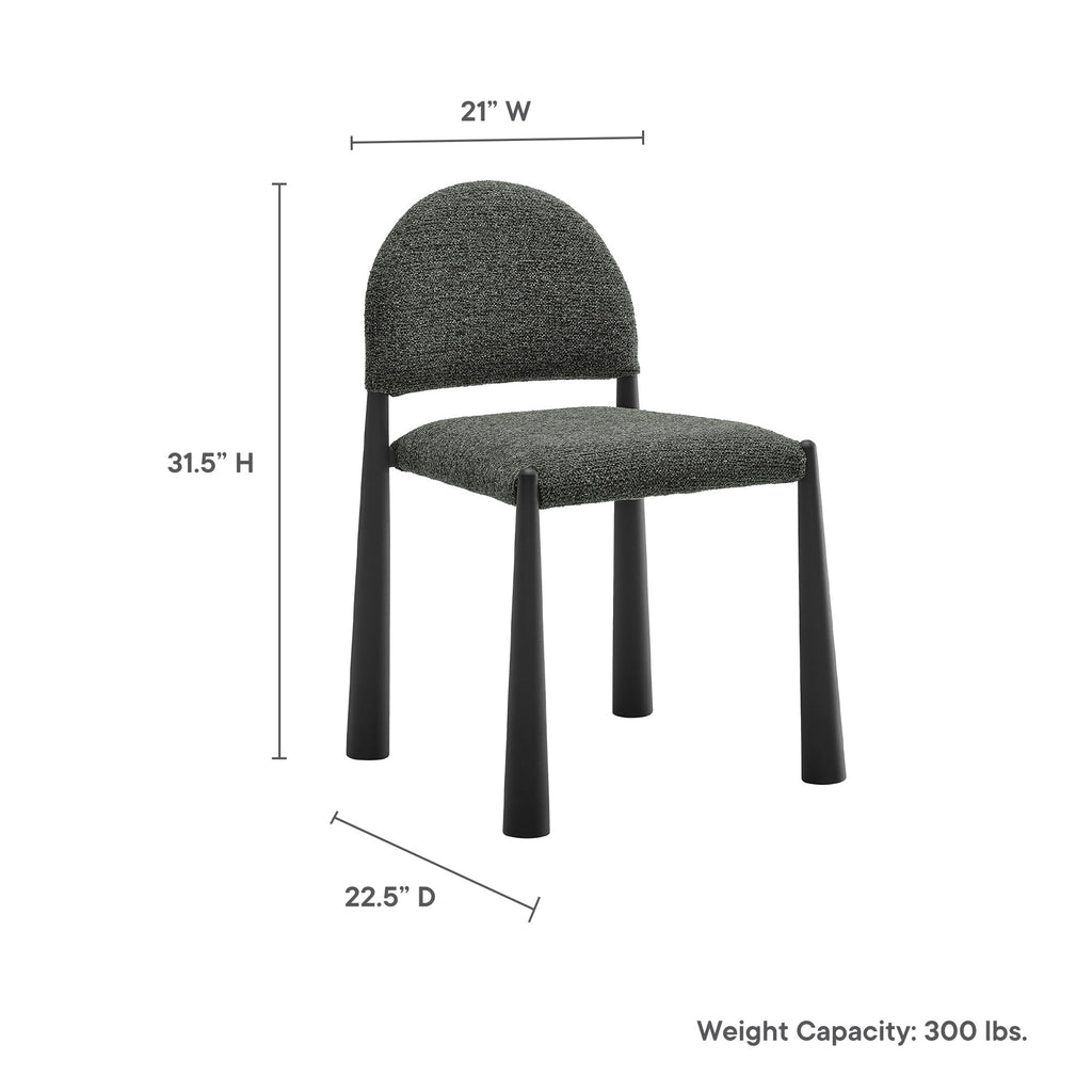 Hayley Upholstered Fabric Dining Side Chair - Black Anthracite