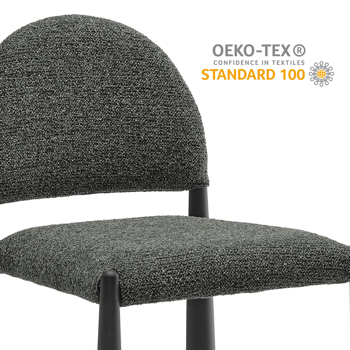 Hayley Upholstered Fabric Dining Side Chair - Black Anthracite