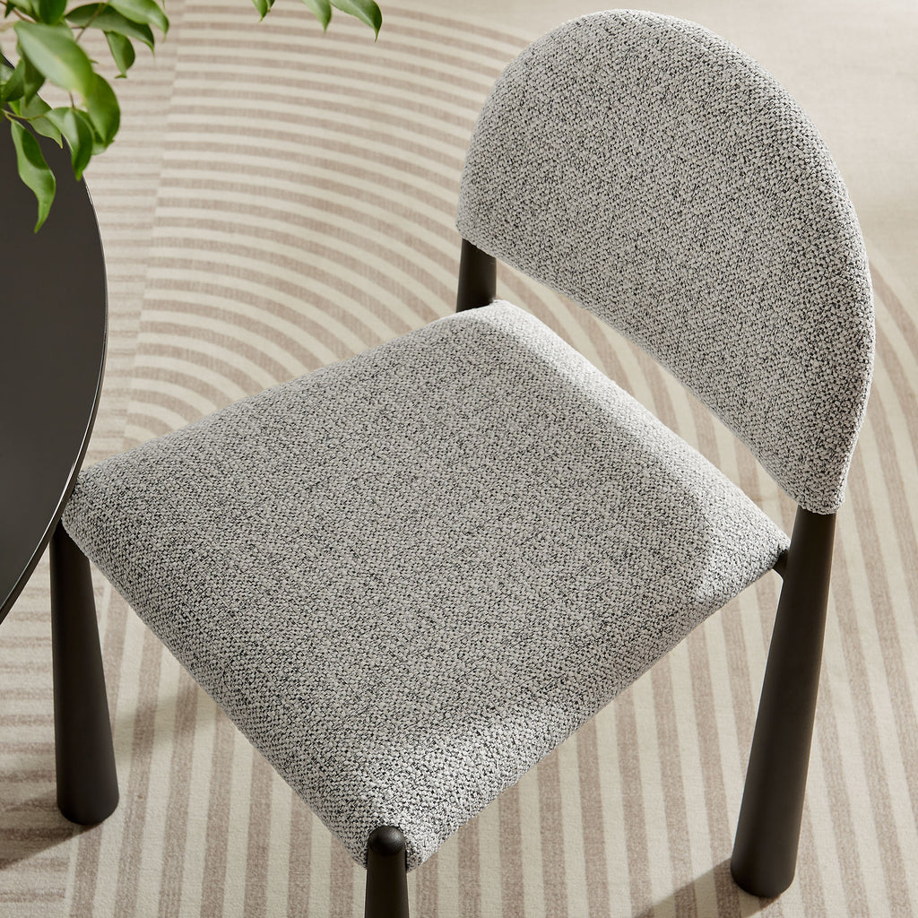 Hayley Upholstered Fabric Dining Side Chair - Black Camel