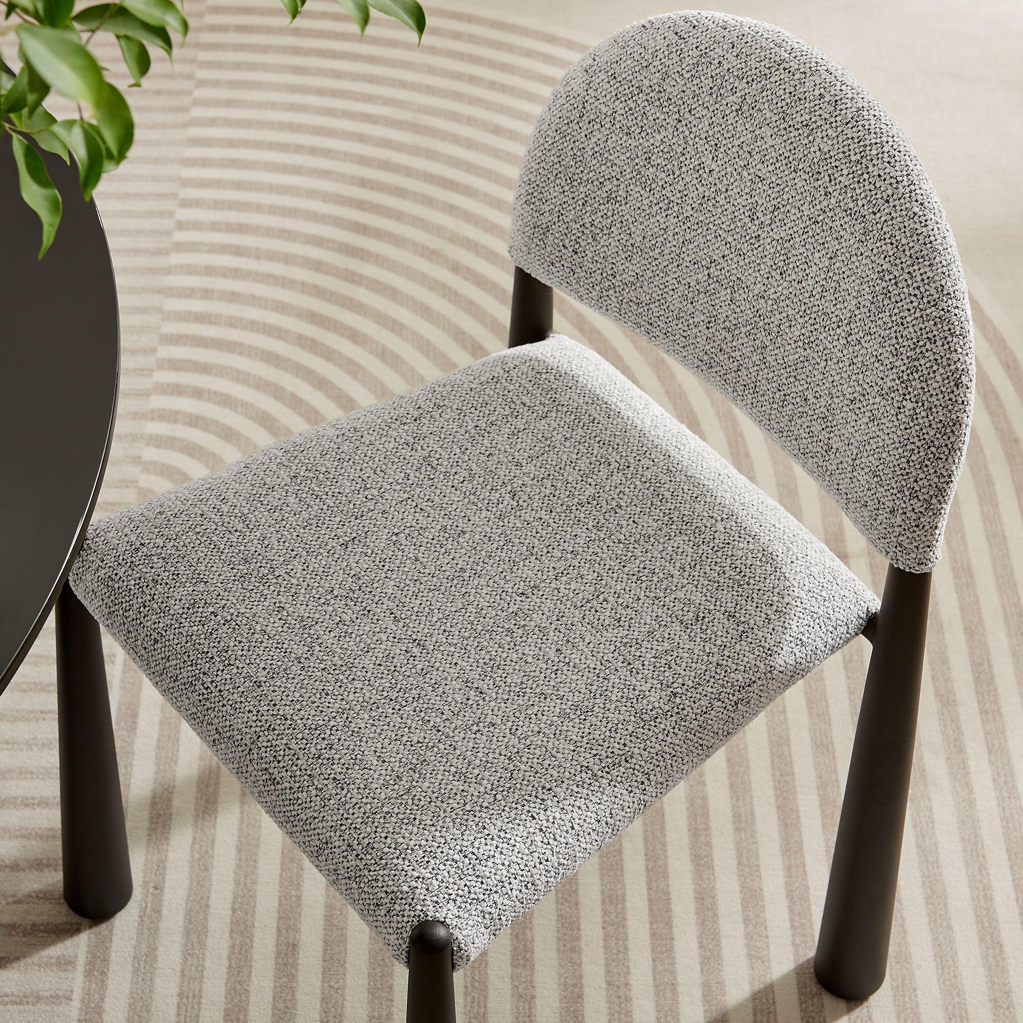 Hayley Upholstered Fabric Dining Side Chair - Black Camel