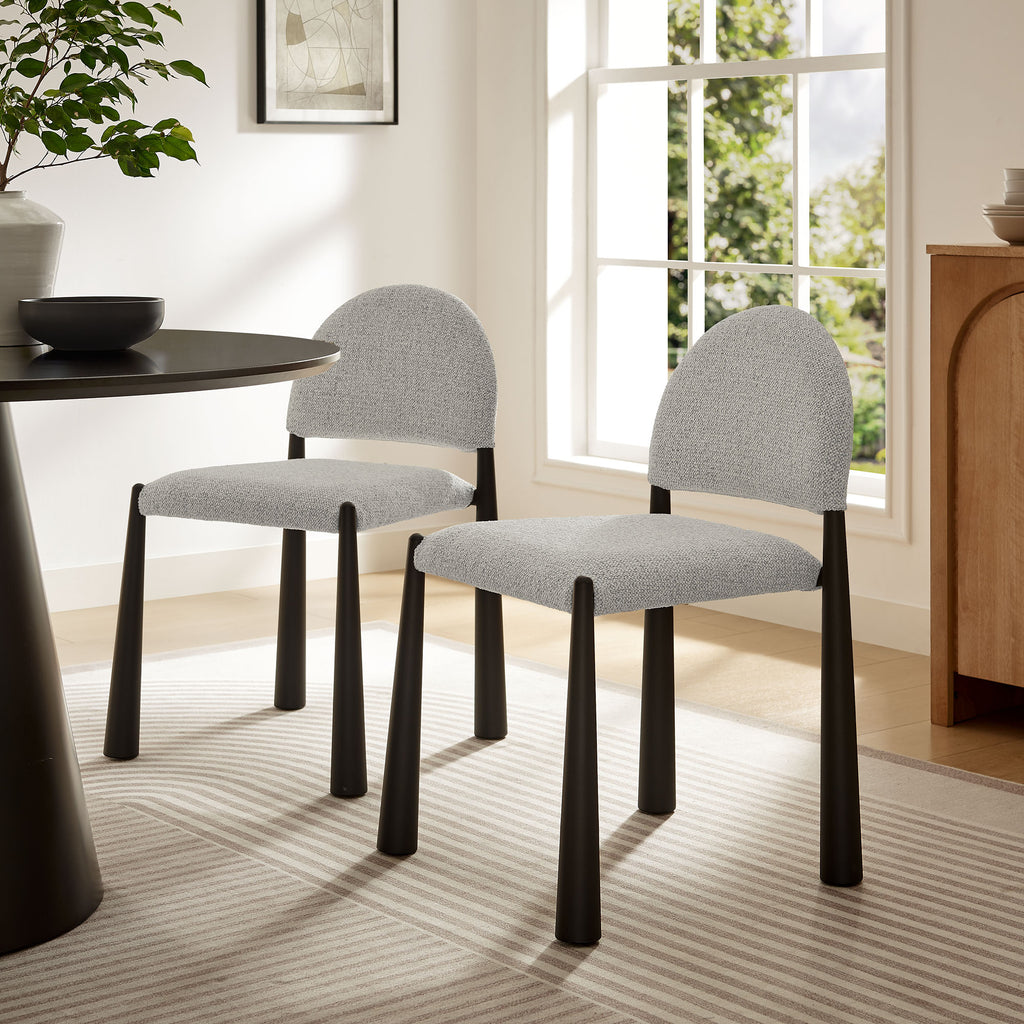 Hayley Upholstered Fabric Dining Side Chair - Black Camel