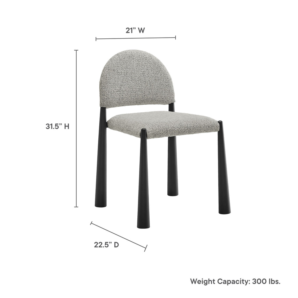 Hayley Upholstered Fabric Dining Side Chair - Black Camel