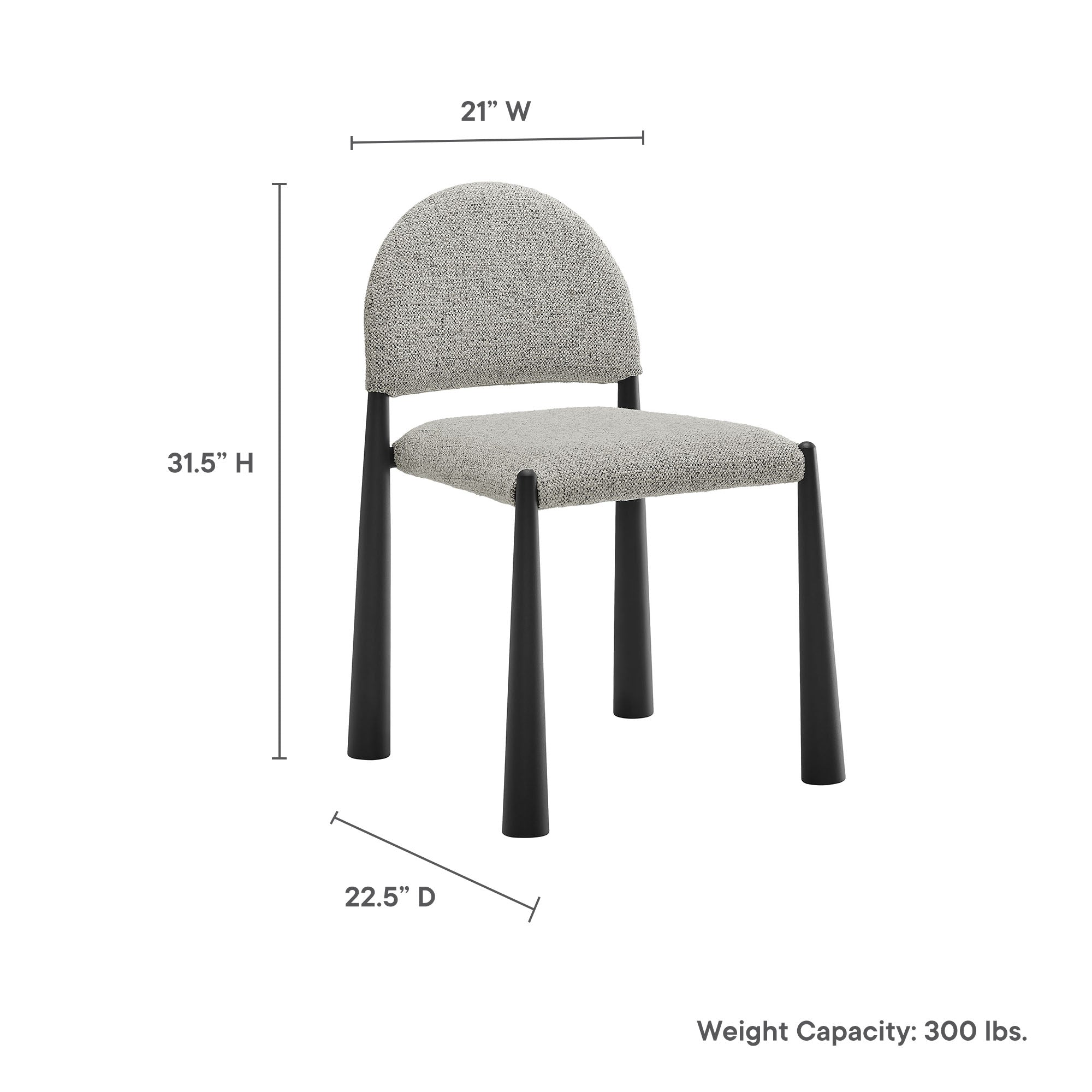 Hayley Upholstered Fabric Dining Side Chair - Black Camel