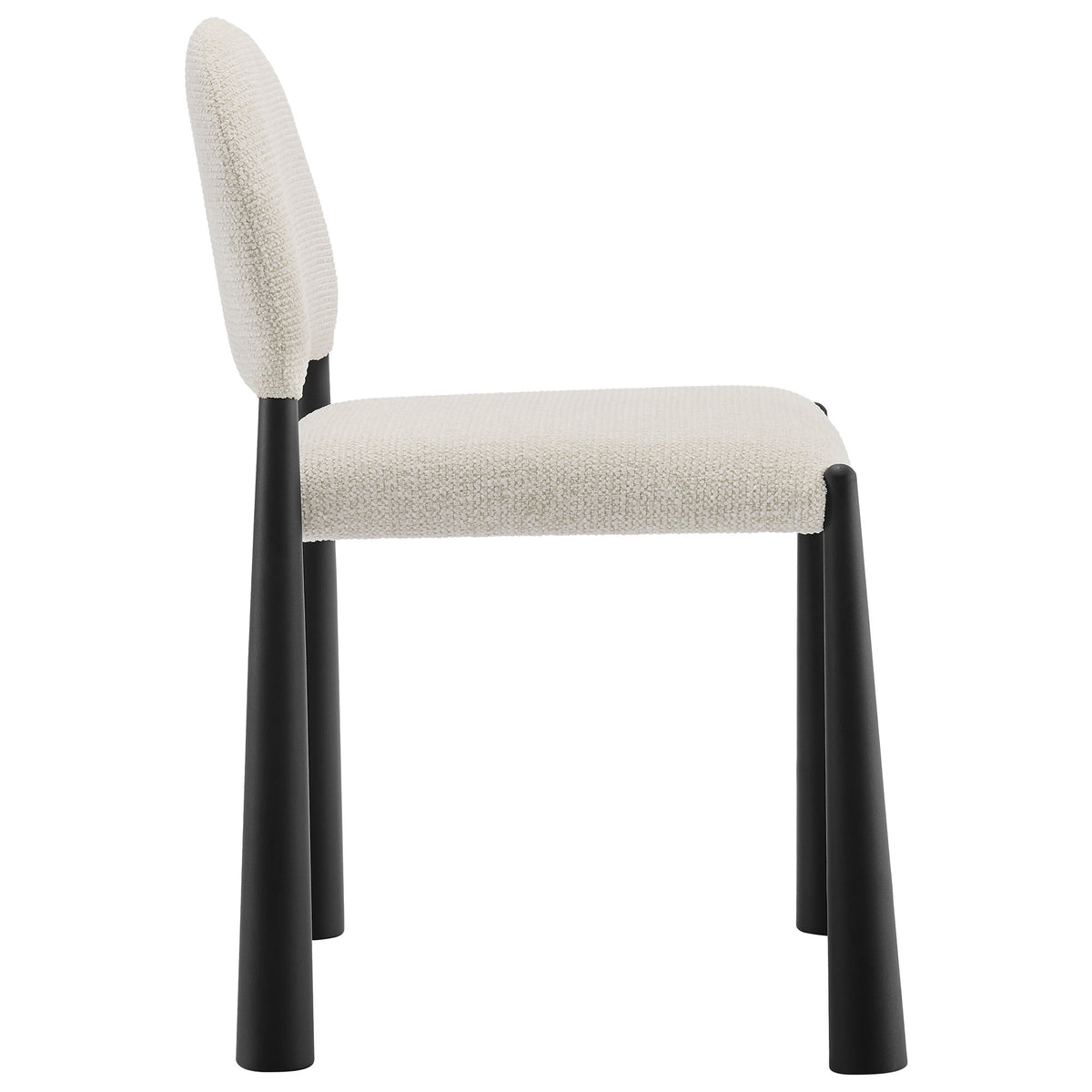 Hayley Upholstered Fabric Dining Side Chair - Black Cream