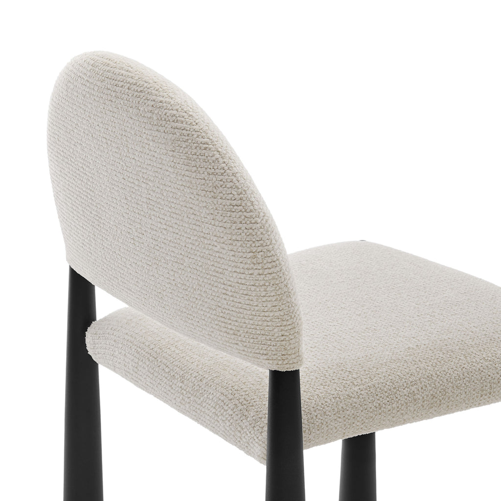 Hayley Upholstered Fabric Dining Side Chair - Black Cream