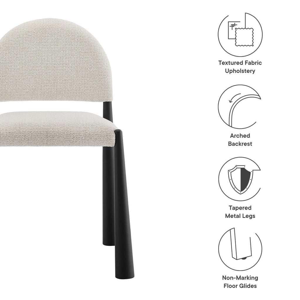 Hayley Upholstered Fabric Dining Side Chair - Black Cream