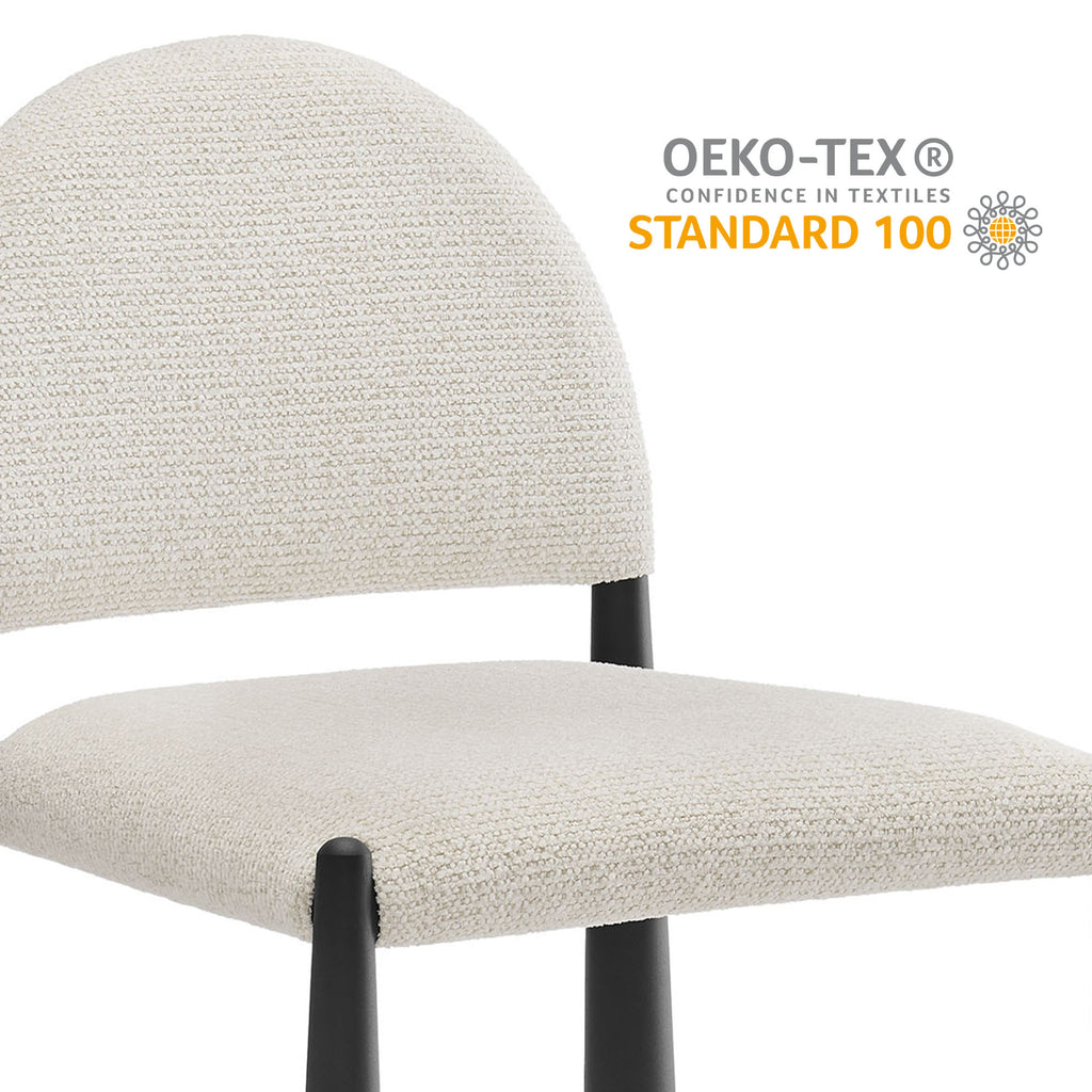 Hayley Upholstered Fabric Dining Side Chair - Black Cream