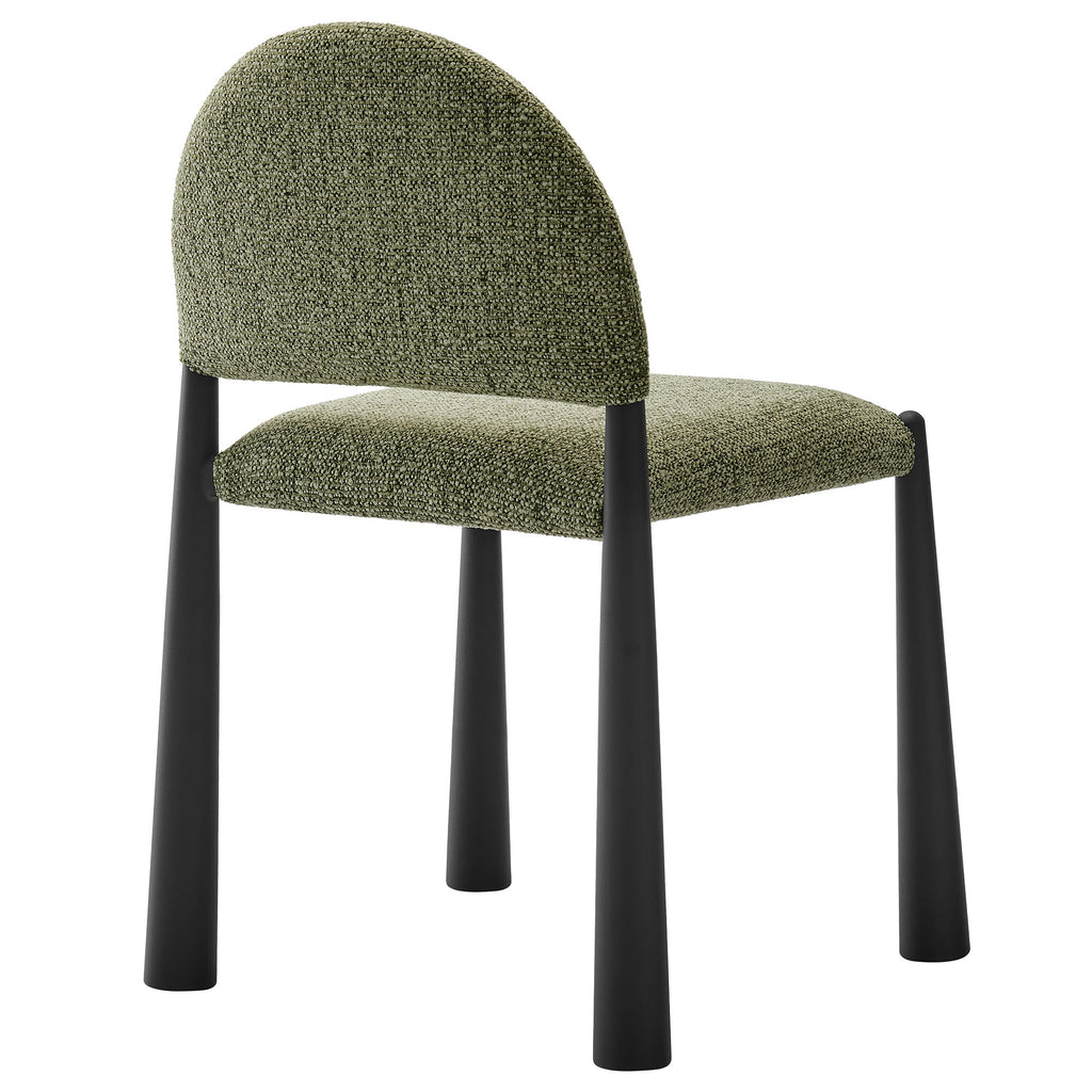 Hayley Upholstered Fabric Dining Side Chair - Black Leaf