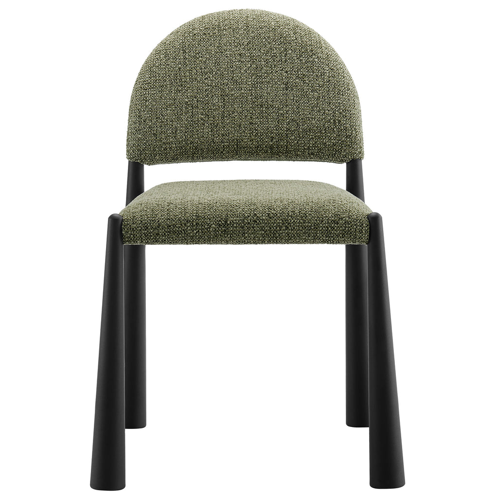 Hayley Upholstered Fabric Dining Side Chair - Black Leaf