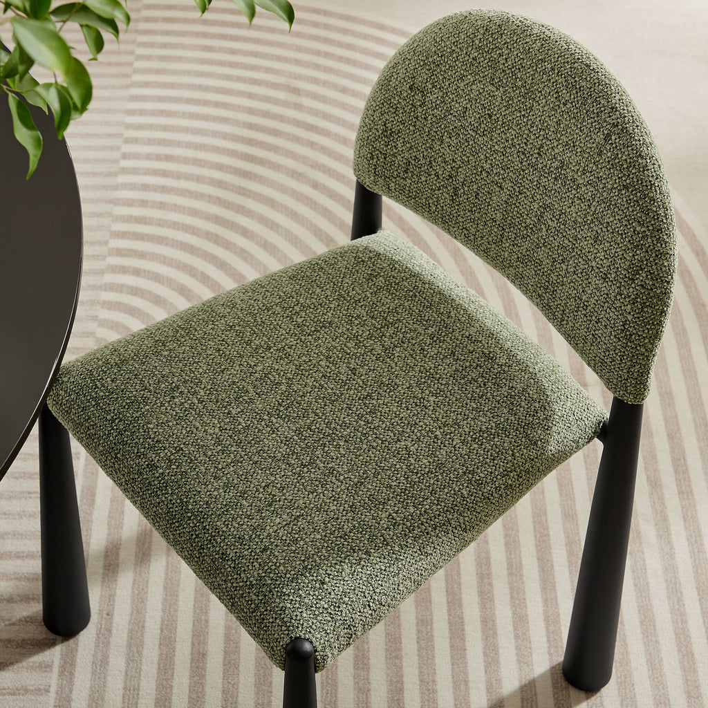 Hayley Upholstered Fabric Dining Side Chair - Black Leaf
