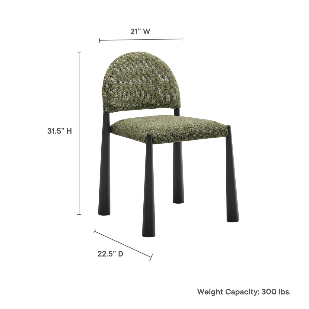 Hayley Upholstered Fabric Dining Side Chair - Black Leaf