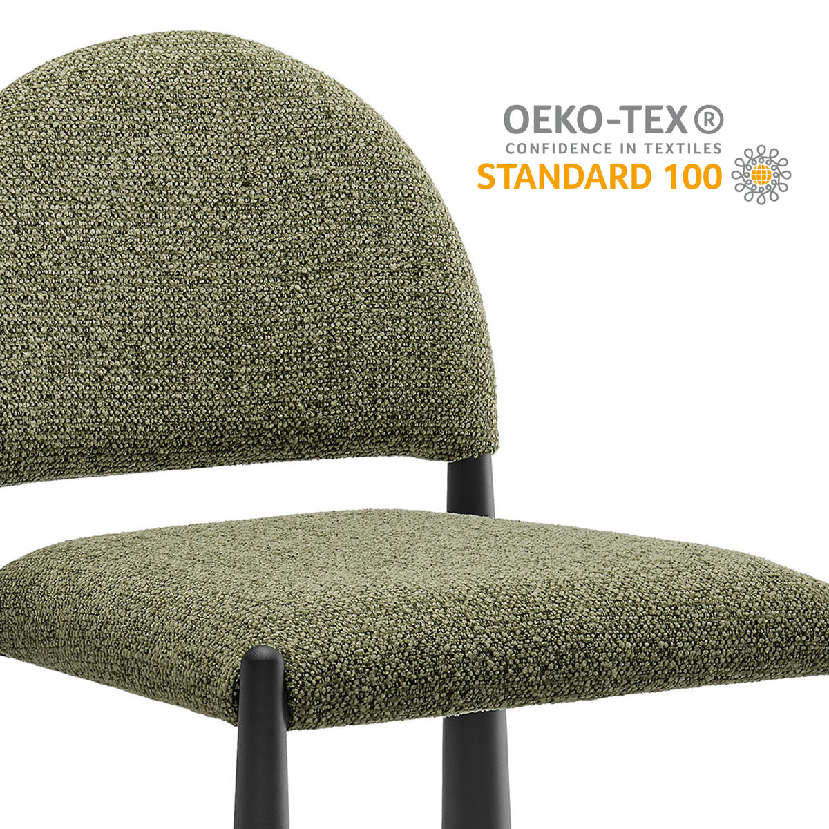 Hayley Upholstered Fabric Dining Side Chair - Black Leaf