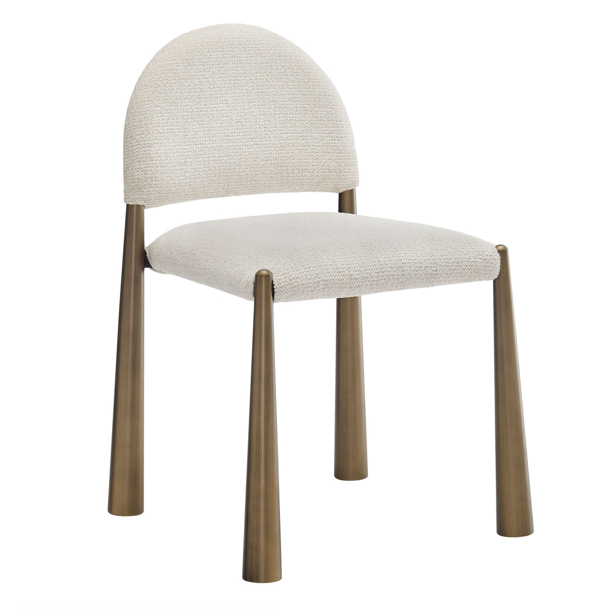 Hayley Upholstered Fabric Dining Side Chair - Brass Cream