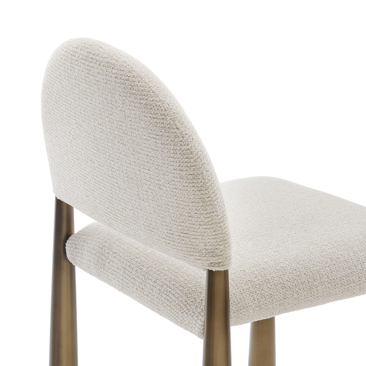 Hayley Upholstered Fabric Dining Side Chair - Brass Cream