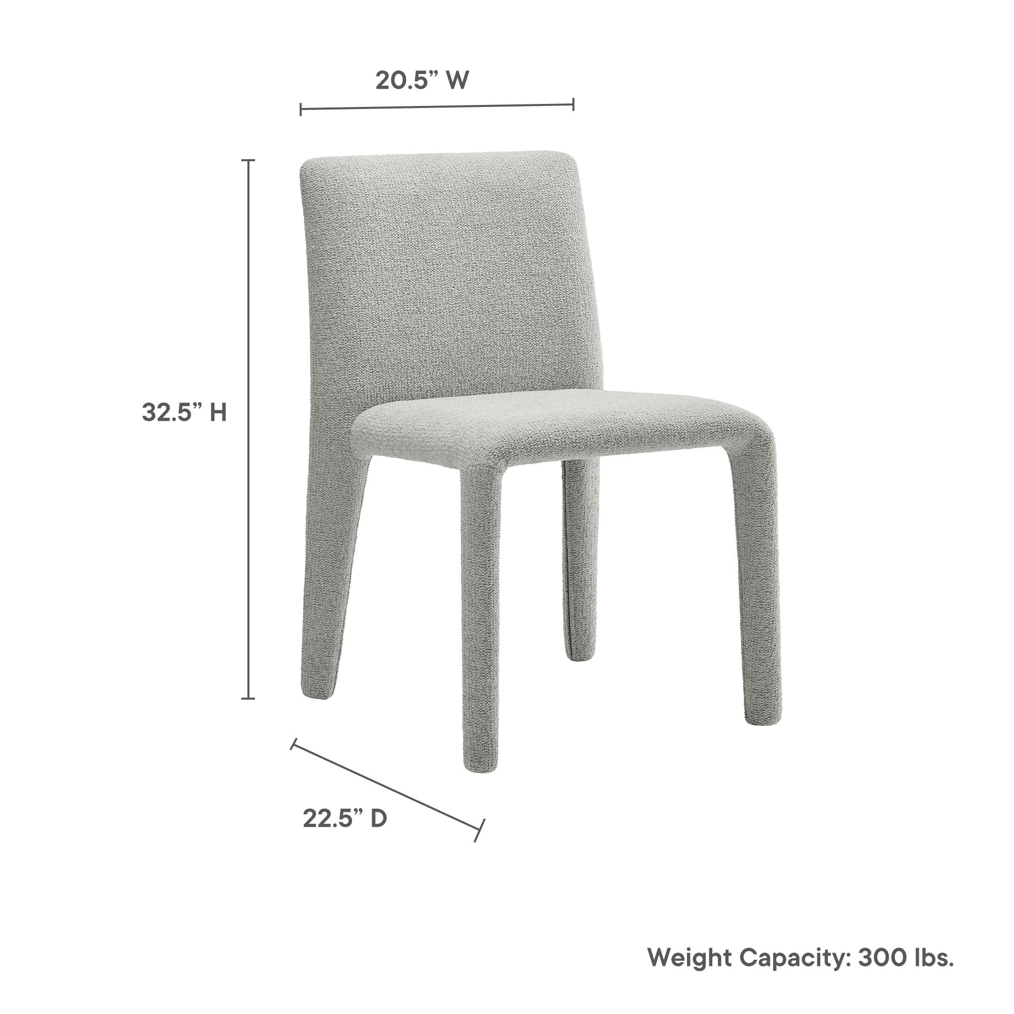 Rhodes Fabric Upholstered Dining Chair - Dove Gray