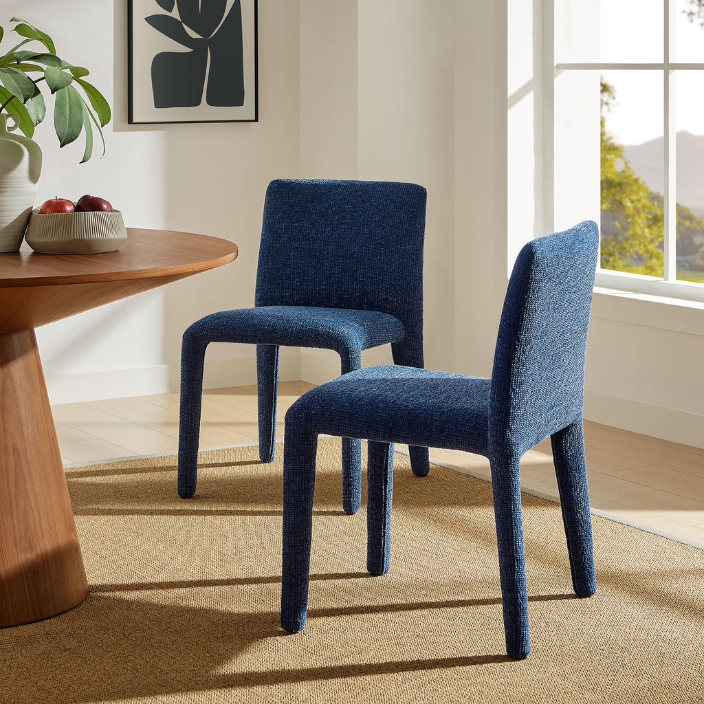 Rhodes Fabric Upholstered Dining Chair - Navy