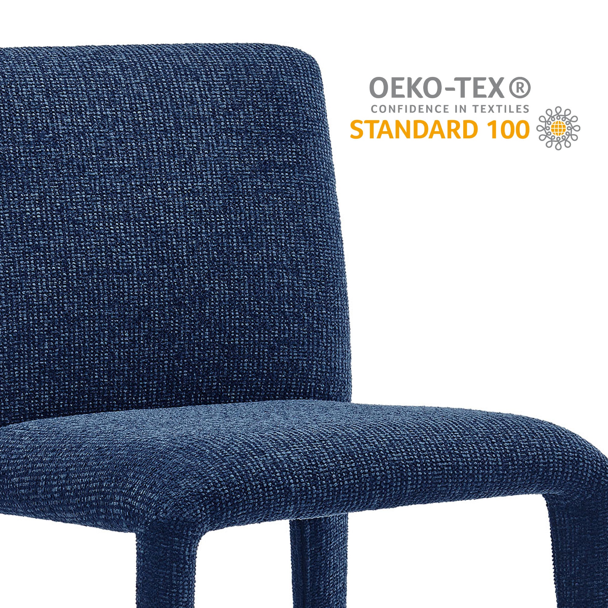 Rhodes Fabric Upholstered Dining Chair - Navy