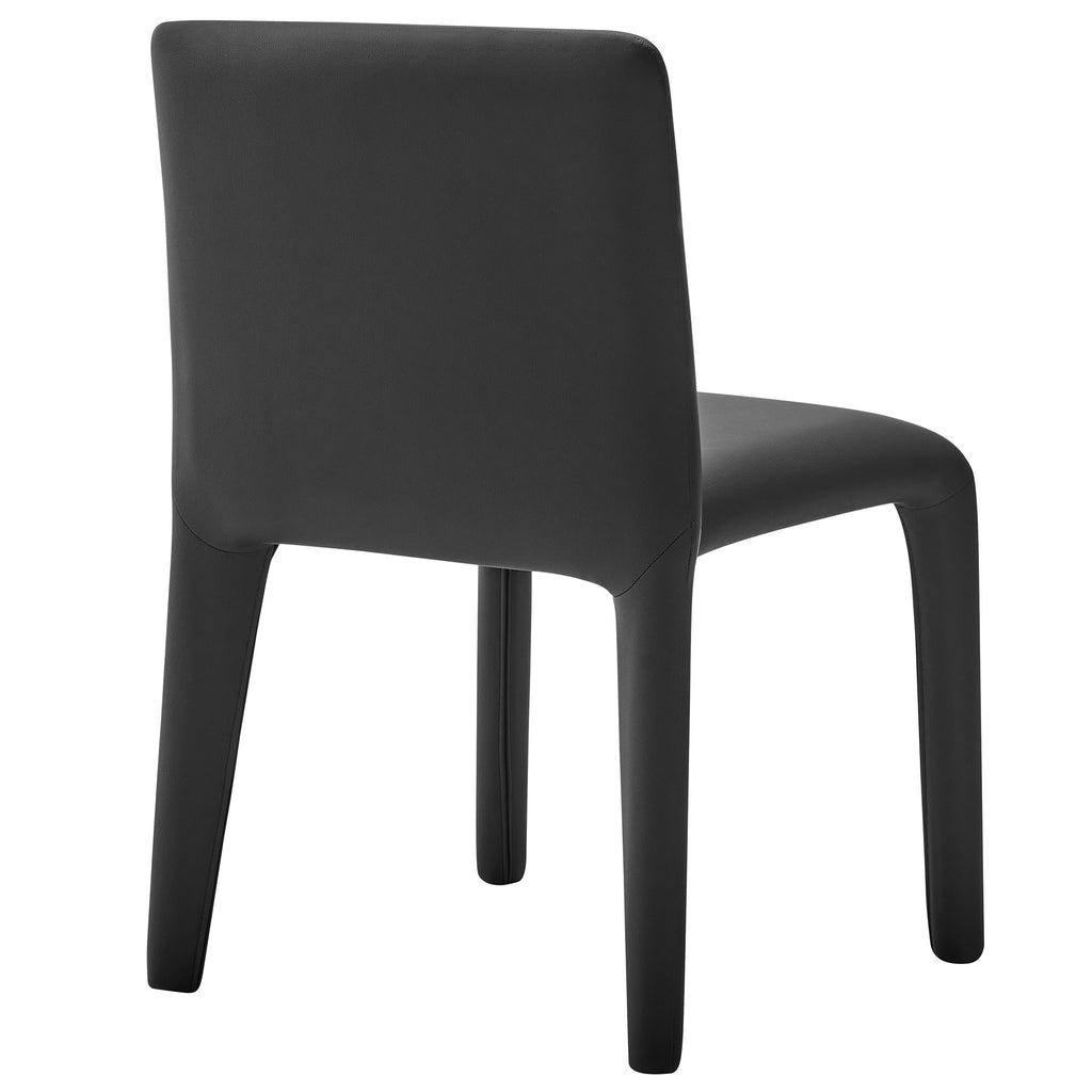 Rhodes Vegan Leather Upholstered Dining Chair - Black