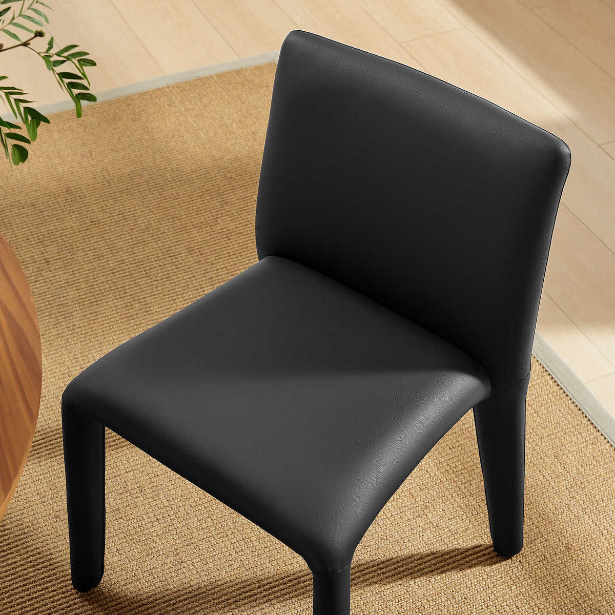 Rhodes Vegan Leather Upholstered Dining Chair - Black