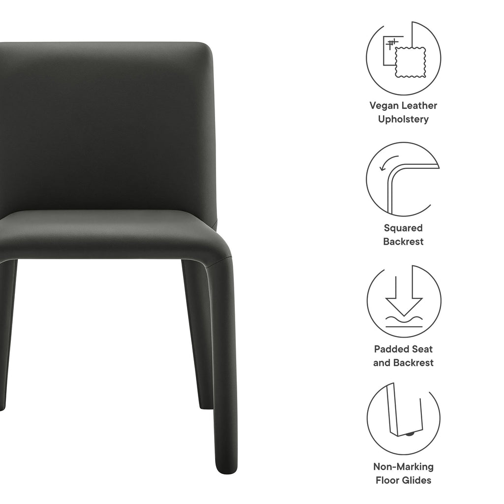 Rhodes Vegan Leather Upholstered Dining Chair - Black