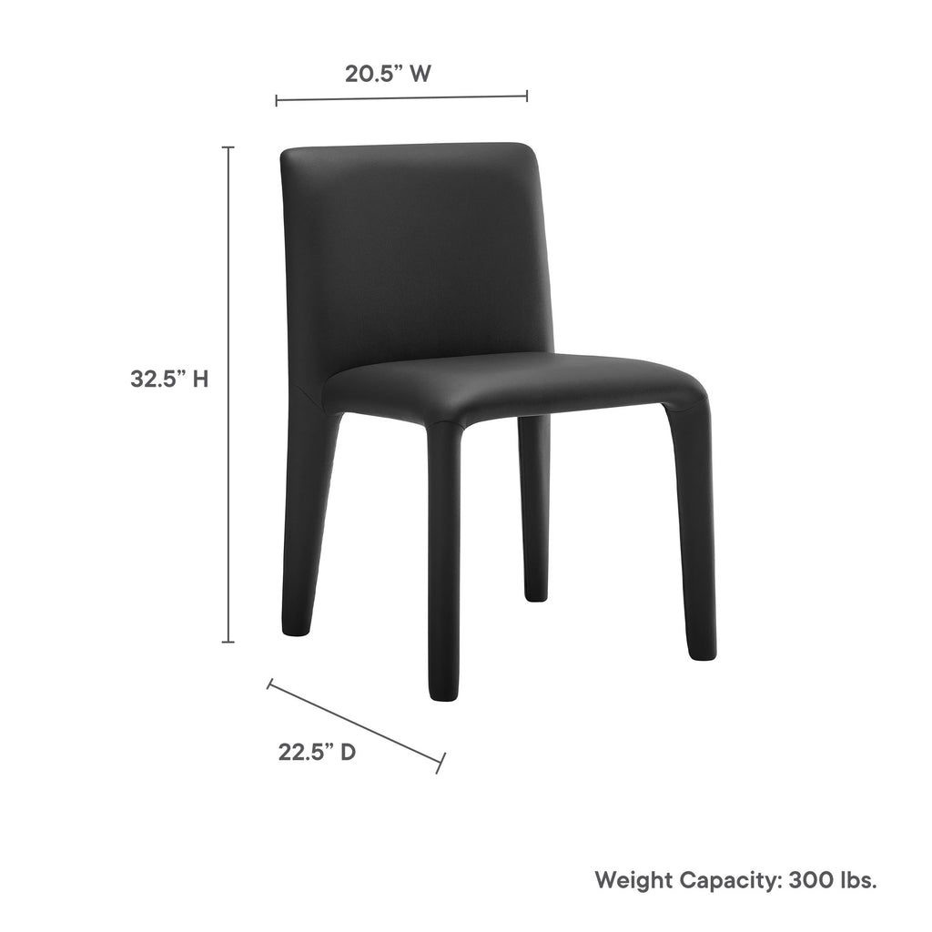 Rhodes Vegan Leather Upholstered Dining Chair - Black