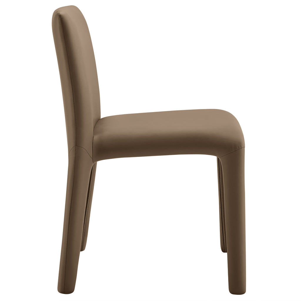 Rhodes Vegan Leather Upholstered Dining Chair - Mushroom Brown
