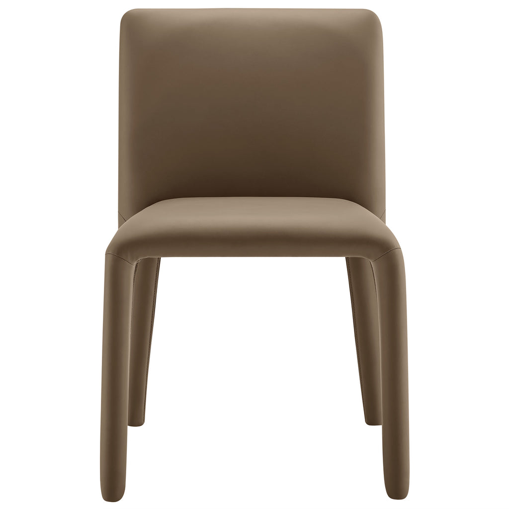 Rhodes Vegan Leather Upholstered Dining Chair - Mushroom Brown