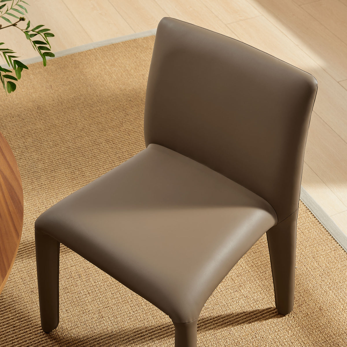 Rhodes Vegan Leather Upholstered Dining Chair - Mushroom Brown
