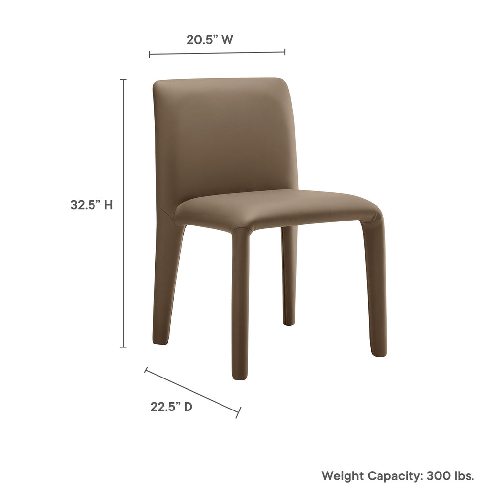 Rhodes Vegan Leather Upholstered Dining Chair - Mushroom Brown