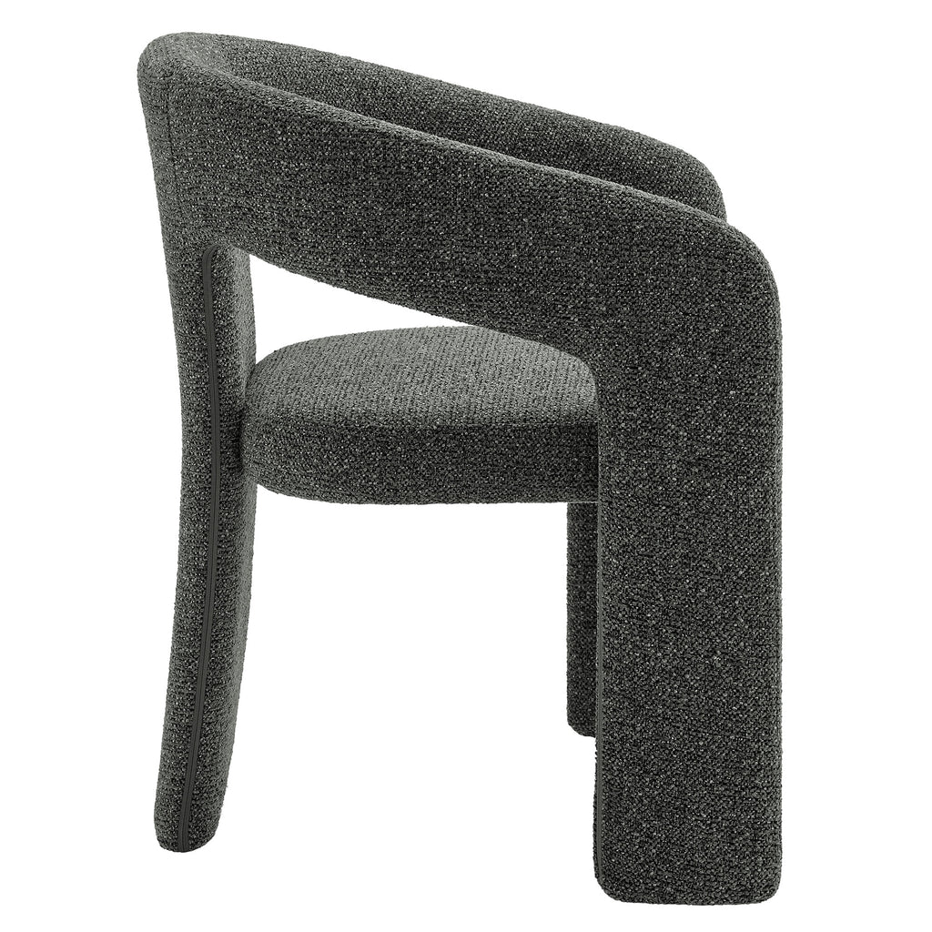 Oslo Barrel Fabric Upholstered Dining Accent Chair - Anthracite