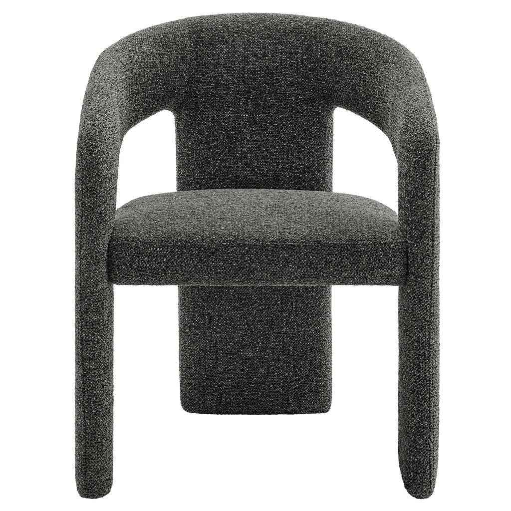 Oslo Barrel Fabric Upholstered Dining Accent Chair - Anthracite
