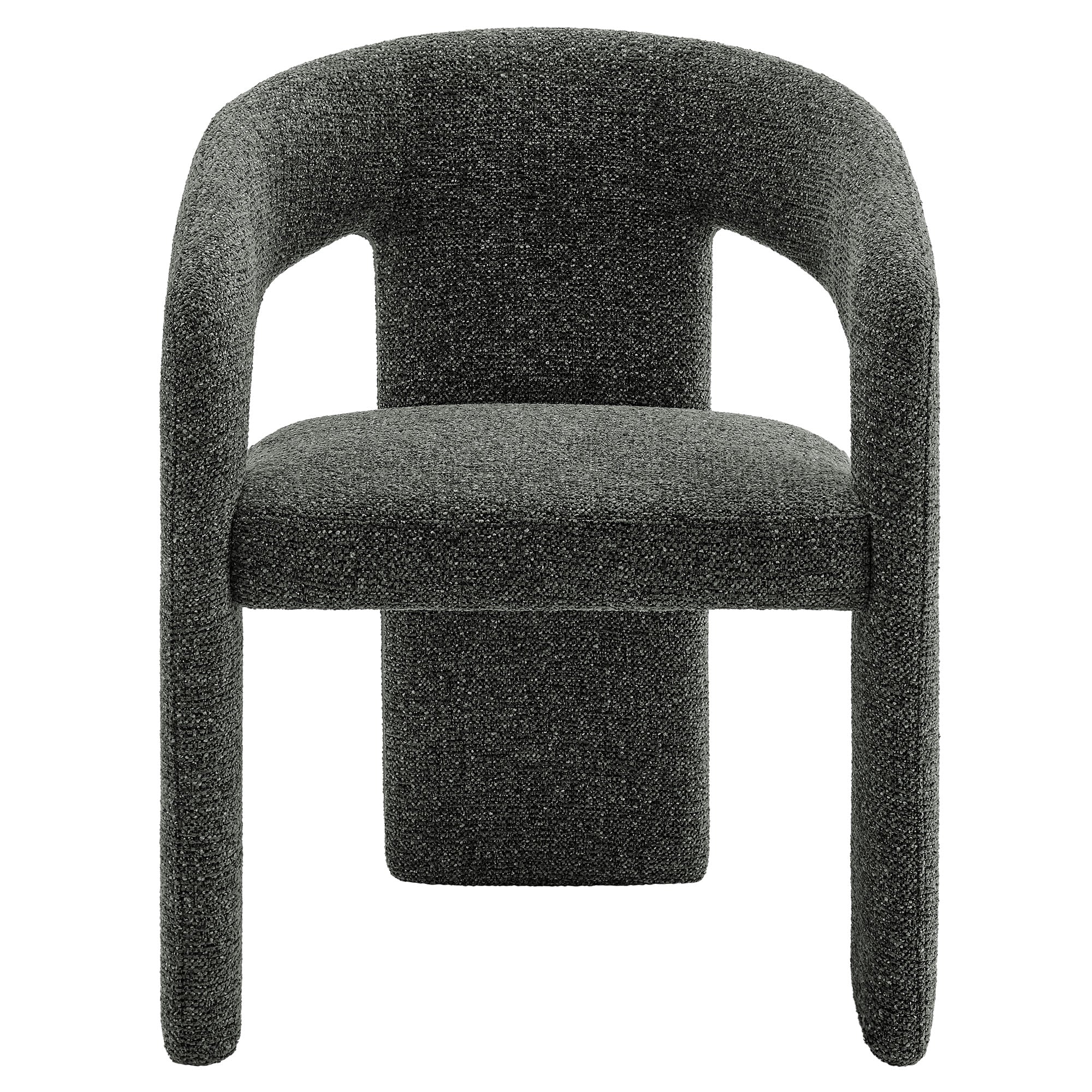 Oslo Barrel Fabric Upholstered Dining Accent Chair - Anthracite