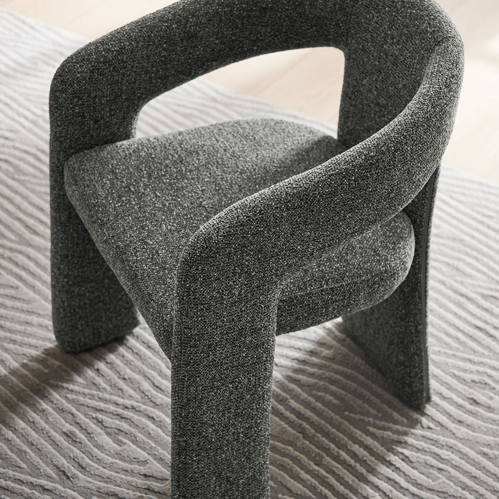 Oslo Barrel Fabric Upholstered Dining Accent Chair - Anthracite