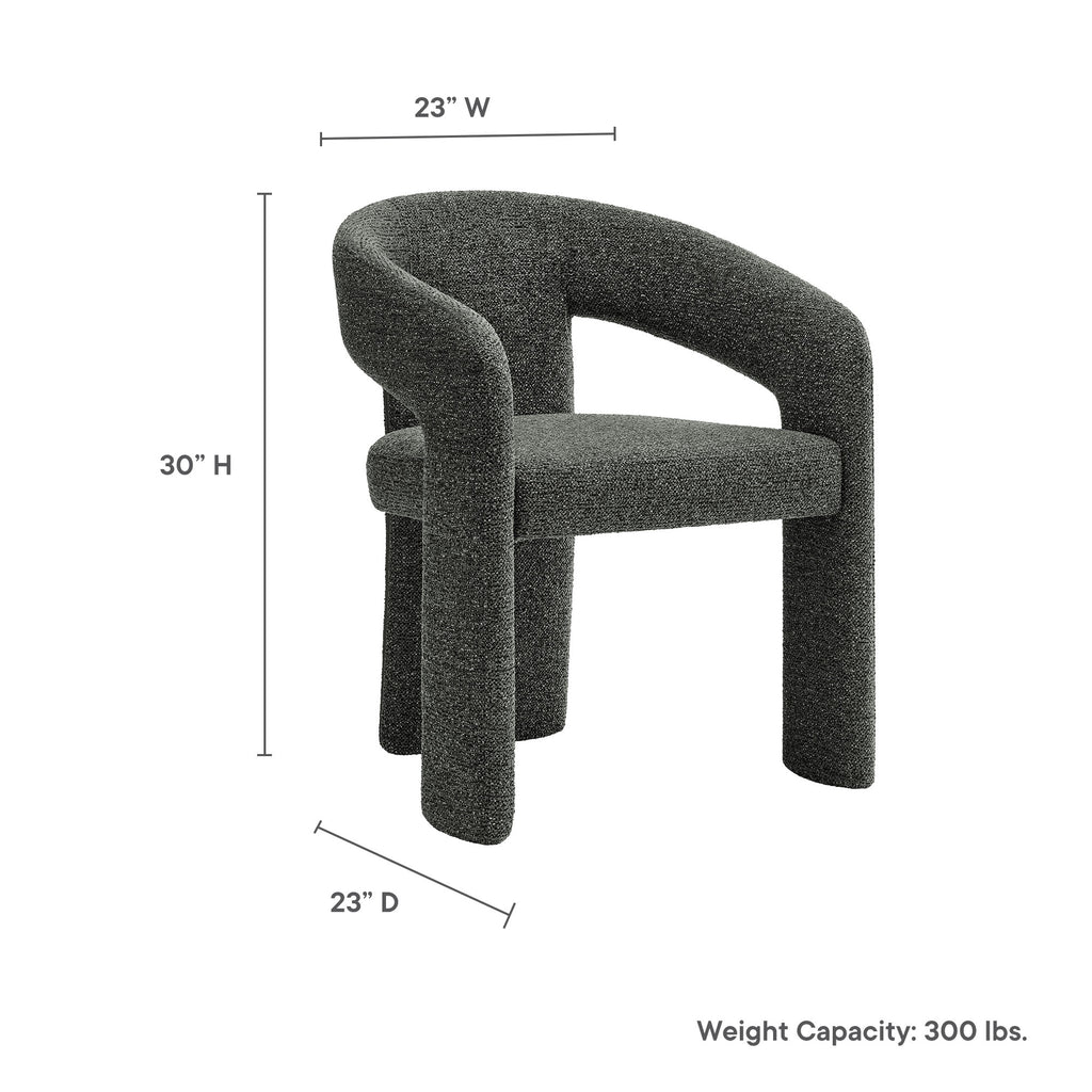 Oslo Barrel Fabric Upholstered Dining Accent Chair - Anthracite