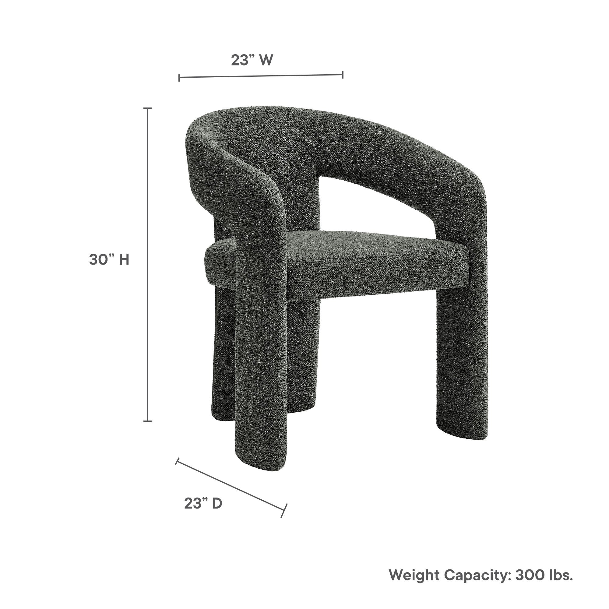 Oslo Barrel Fabric Upholstered Dining Accent Chair - Anthracite