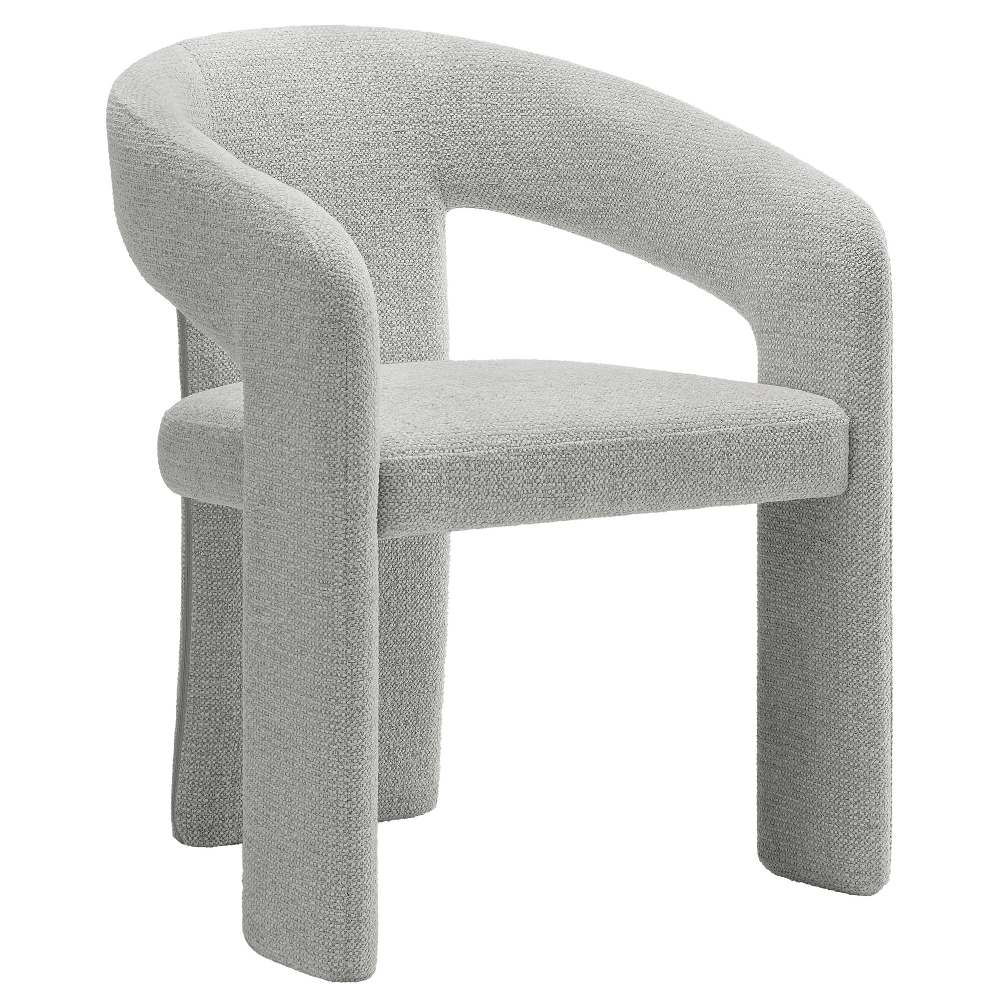 Oslo Barrel Fabric Upholstered Dining Accent Chair - Dove Gray