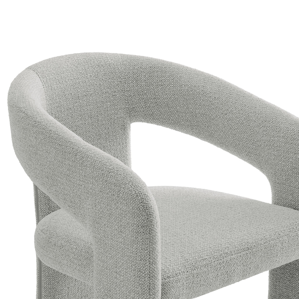 Oslo Barrel Fabric Upholstered Dining Accent Chair - Dove Gray