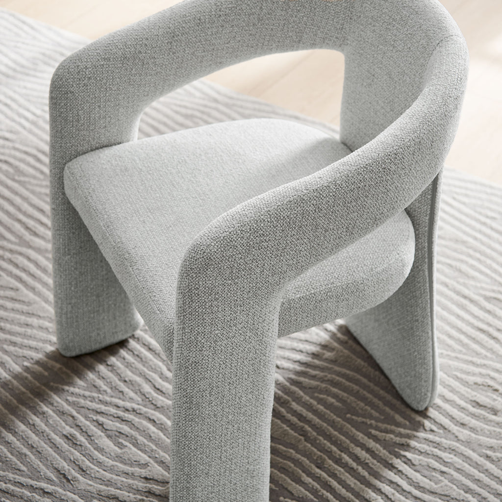 Oslo Barrel Fabric Upholstered Dining Accent Chair - Dove Gray