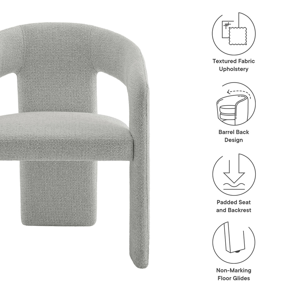 Oslo Barrel Fabric Upholstered Dining Accent Chair - Dove Gray