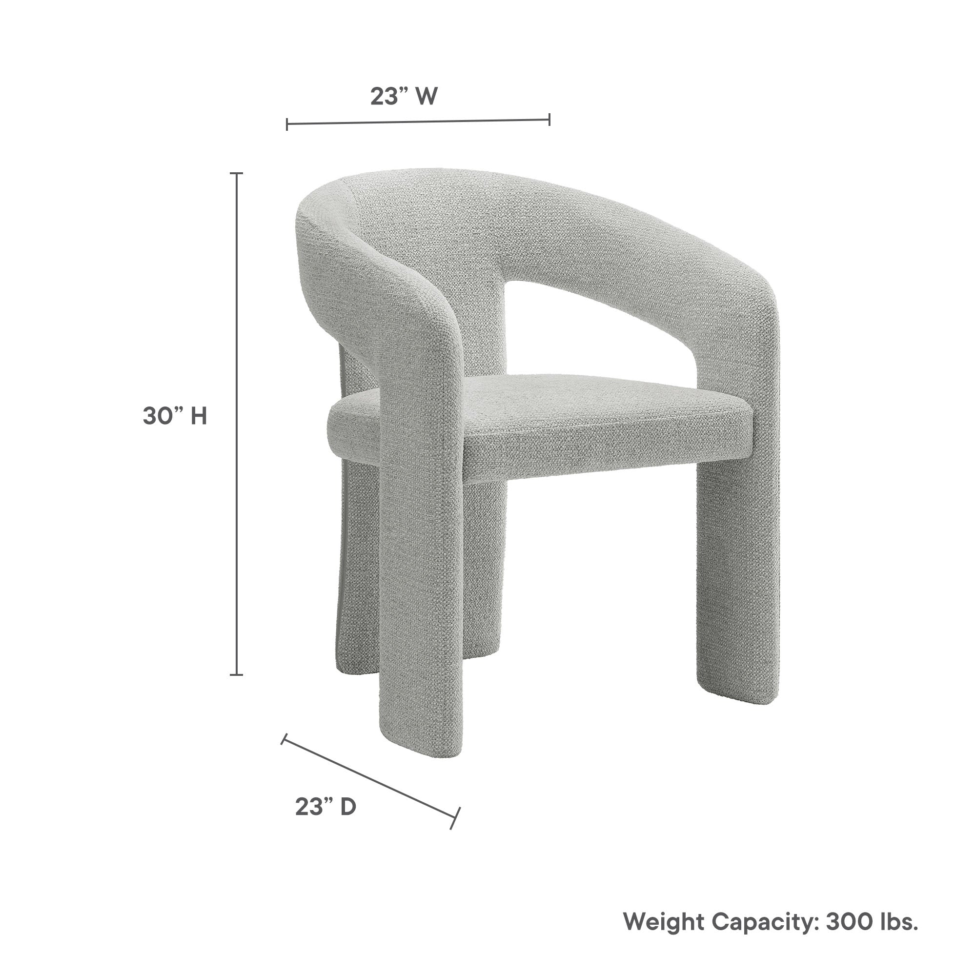 Oslo Barrel Fabric Upholstered Dining Accent Chair - Dove Gray