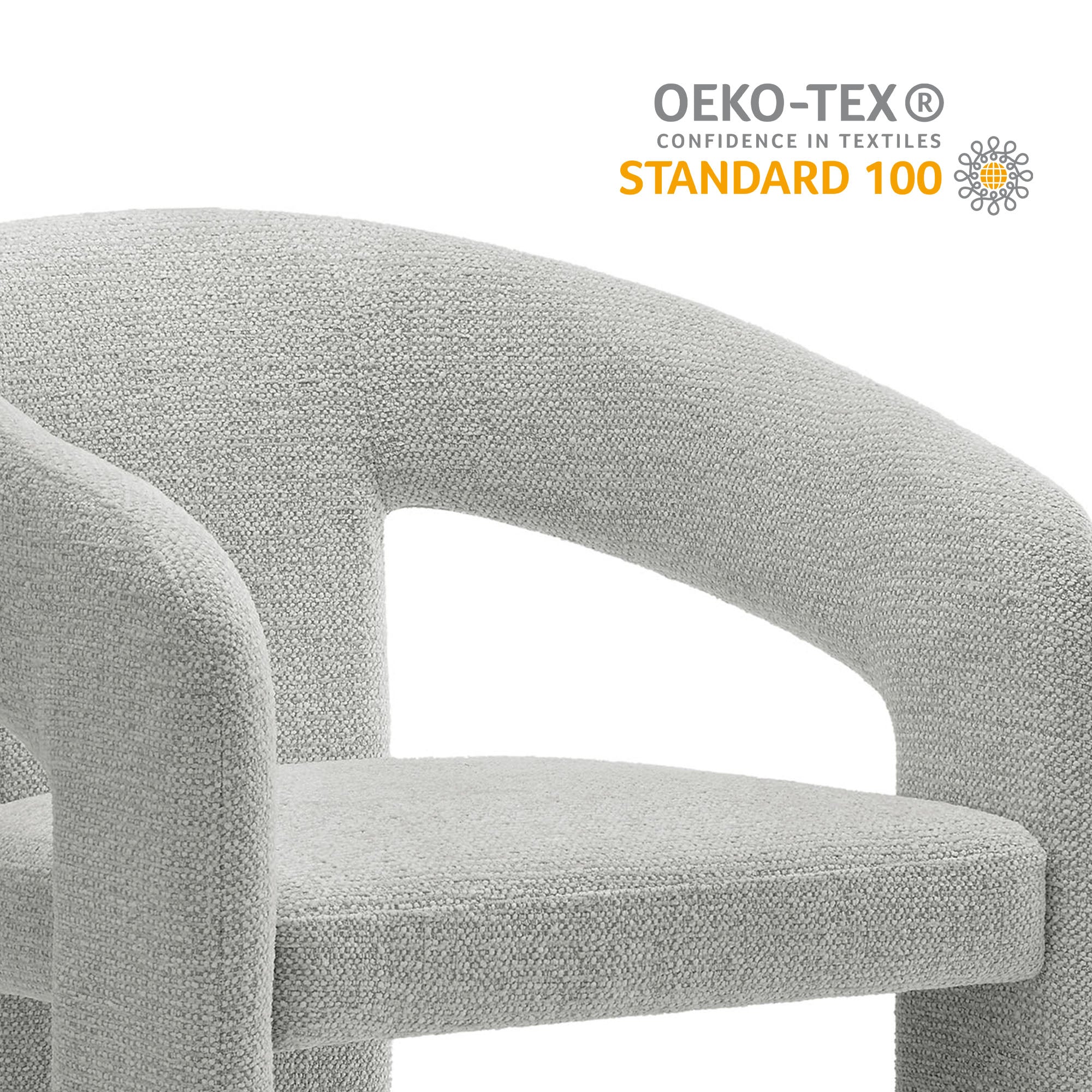 Oslo Barrel Fabric Upholstered Dining Accent Chair - Dove Gray